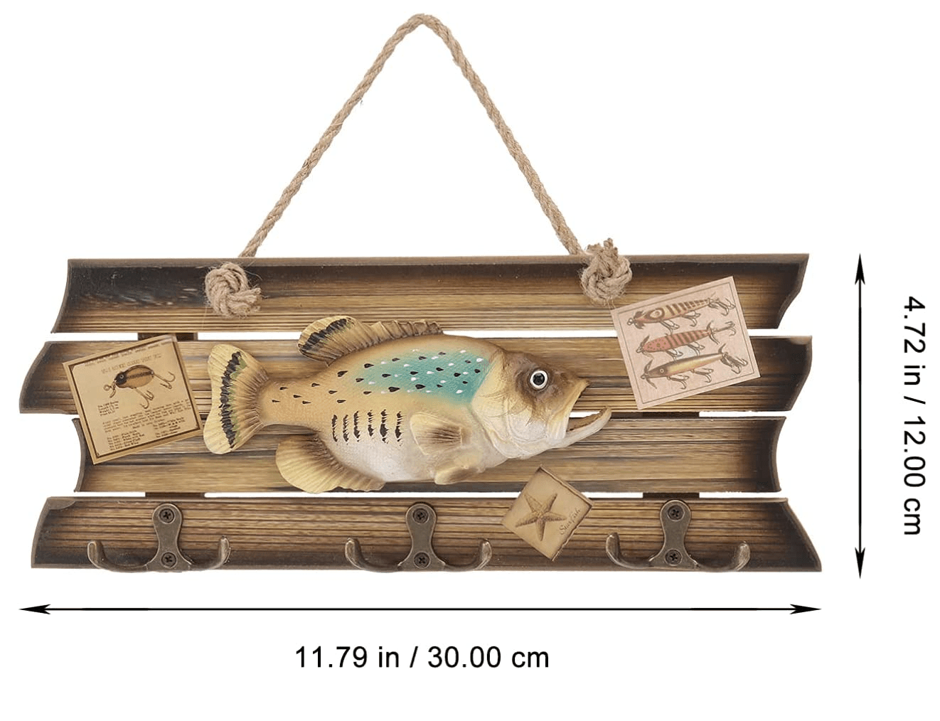 Colgador Perchero Pez Madera h-78