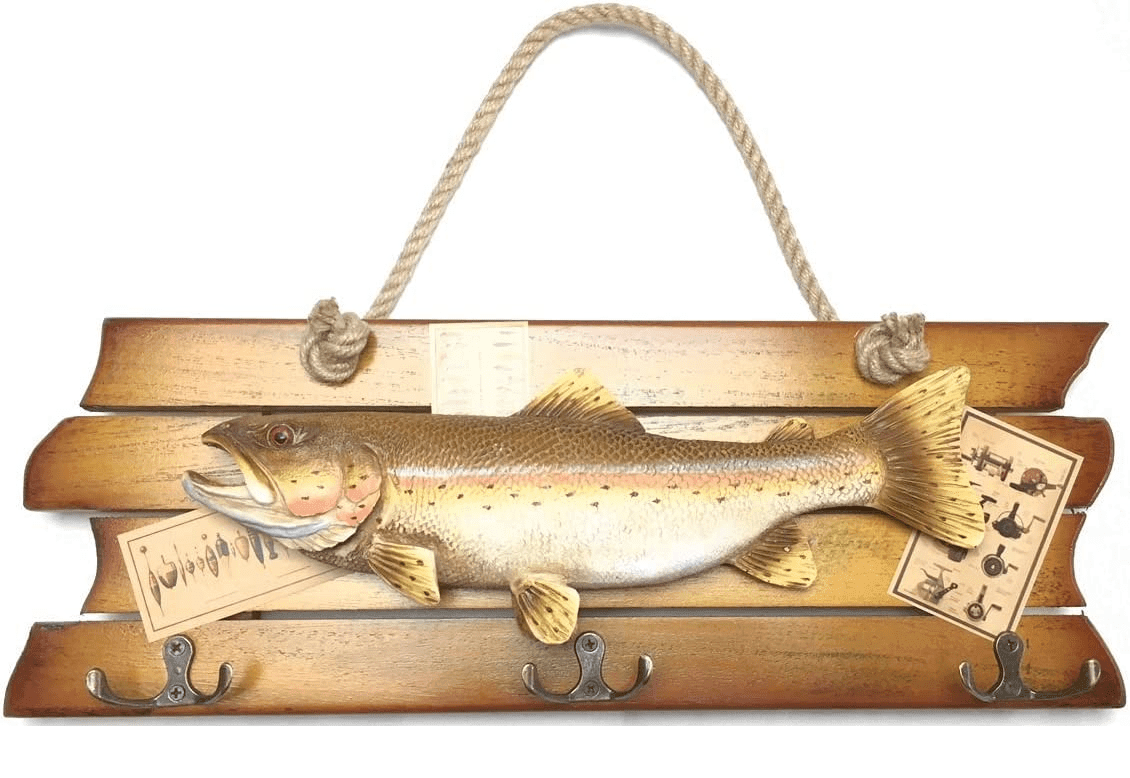 Colgador Perchero Pez Madera h-80