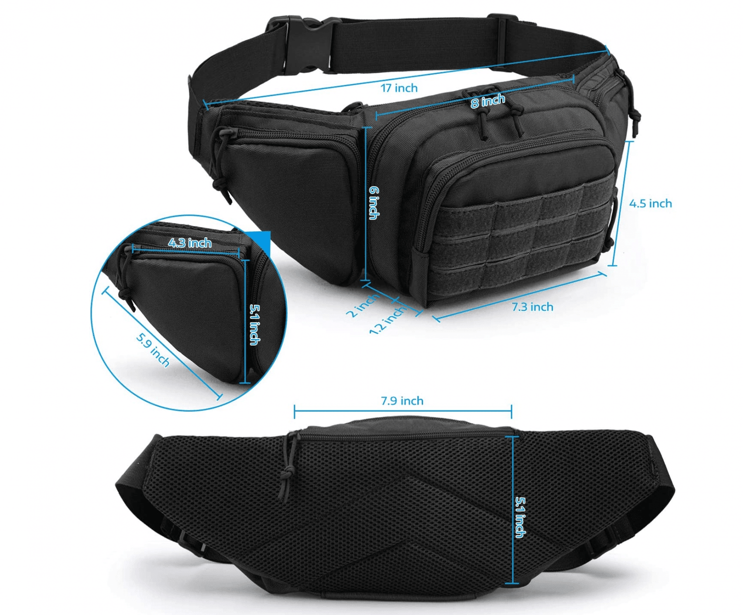 Riñonera Banano 7l Tactico Porta Pistola Airsoft Bt6