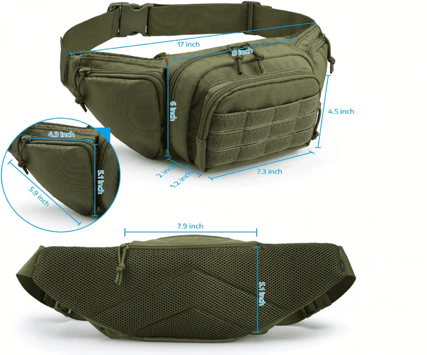 Riñonera Banano 7l Tactico Porta Pistola Airsoft Bt6