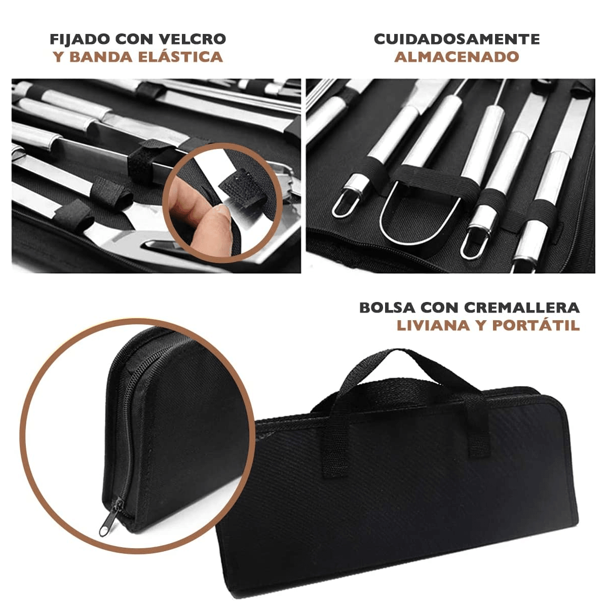 Set Utensilios Portatil Asado 9pz CT15