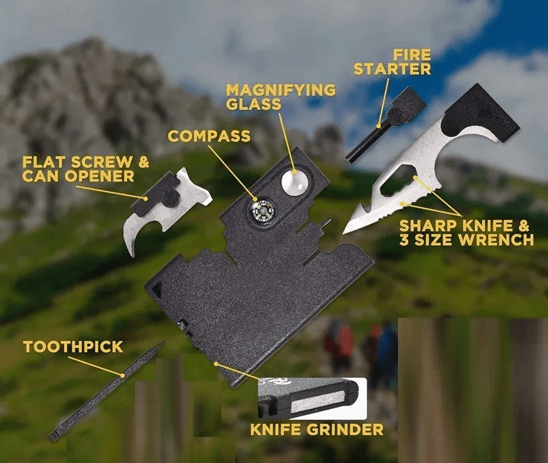 Tarjeta Supervivencia 16en1 Cuchillo Pedestal EDC1