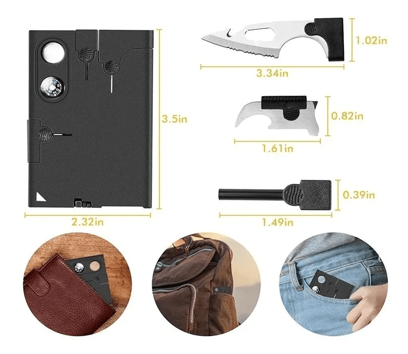 Tarjeta Supervivencia 16en1 Cuchillo Pedestal EDC1