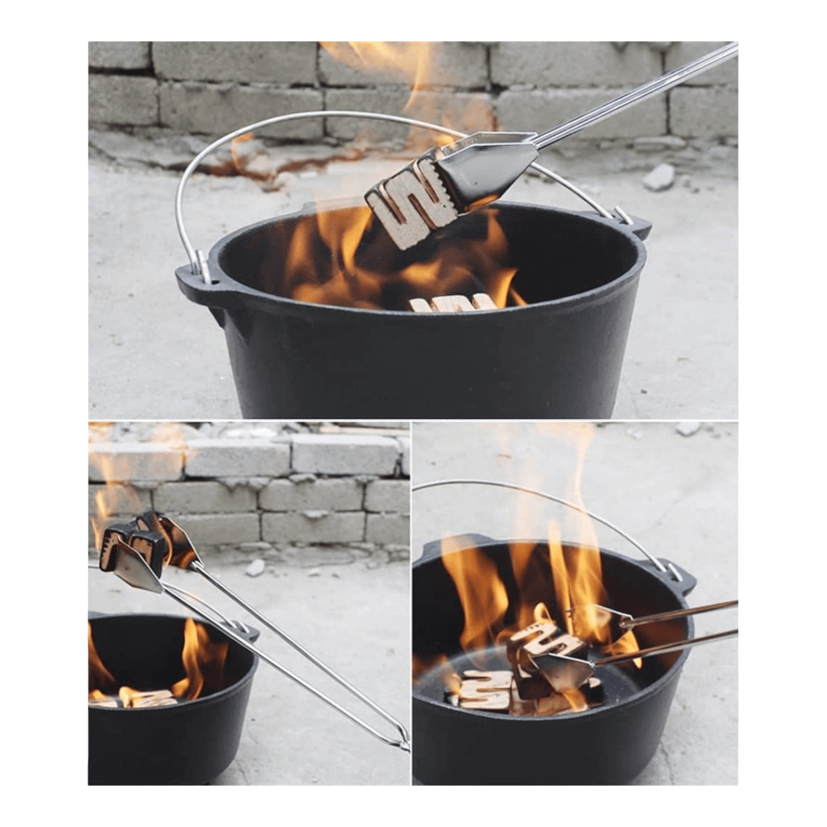 Tenaza Acero Carbon Chimenea Leña CT16