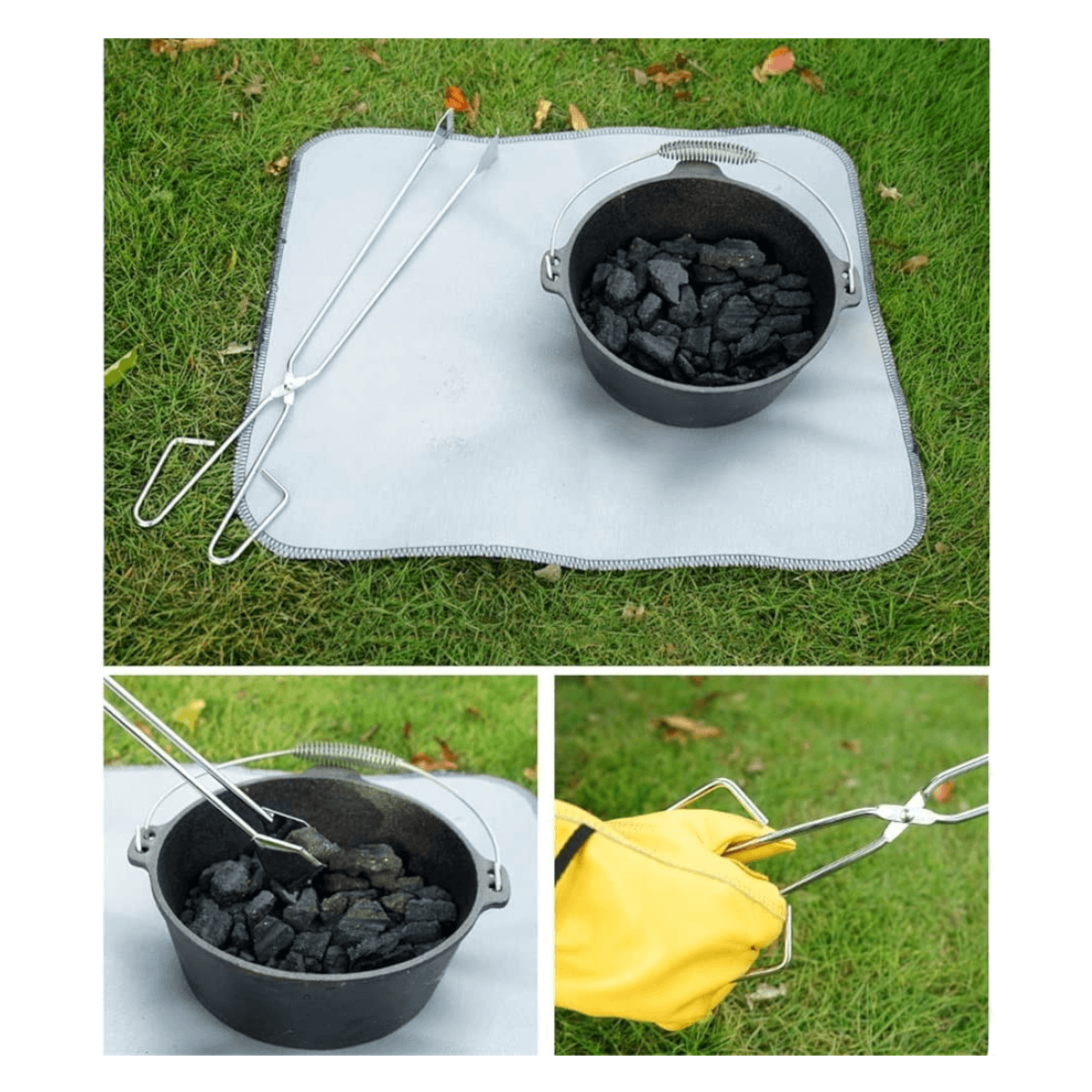 Tenaza Acero Carbon Chimenea Leña CT16