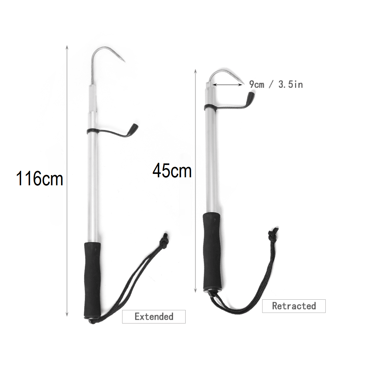 Gancho Pesca Telescopico Acero Inoxidable 116cm HRR4