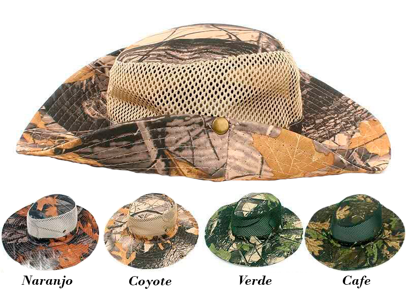 Sombrero tactico estilo safari selva con malla SBR10