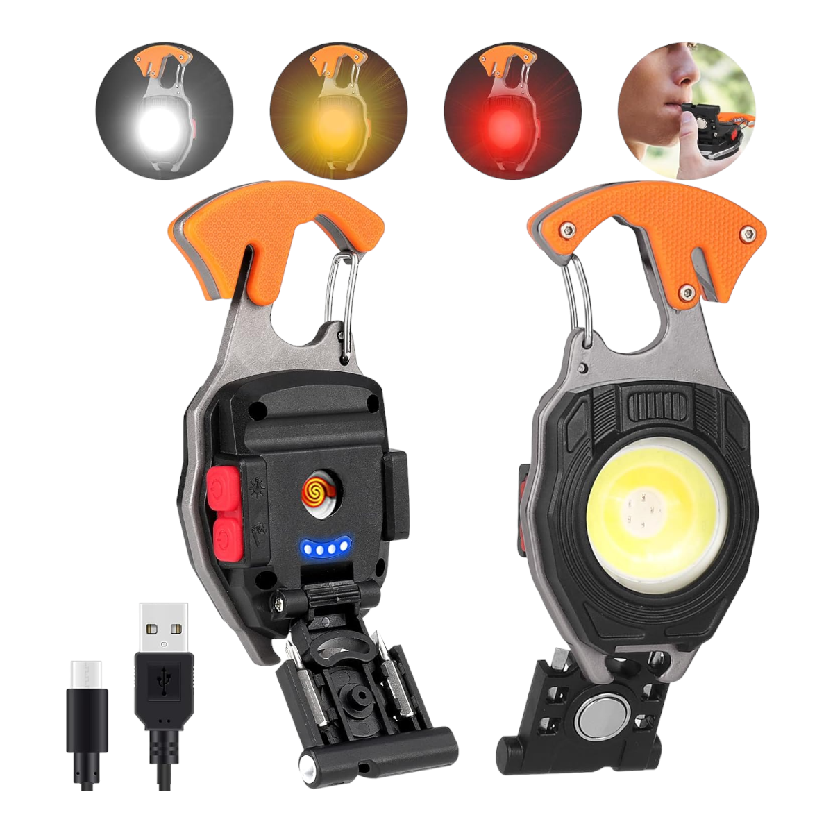 Mini linterna led usb luz 7 modos encendedor colores variados LTL42