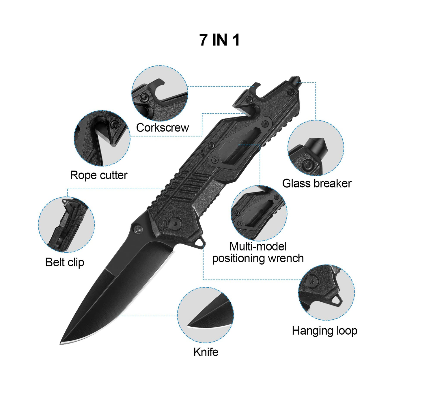 Cuchillo Plegable 7en1 Multiusos CHMP22