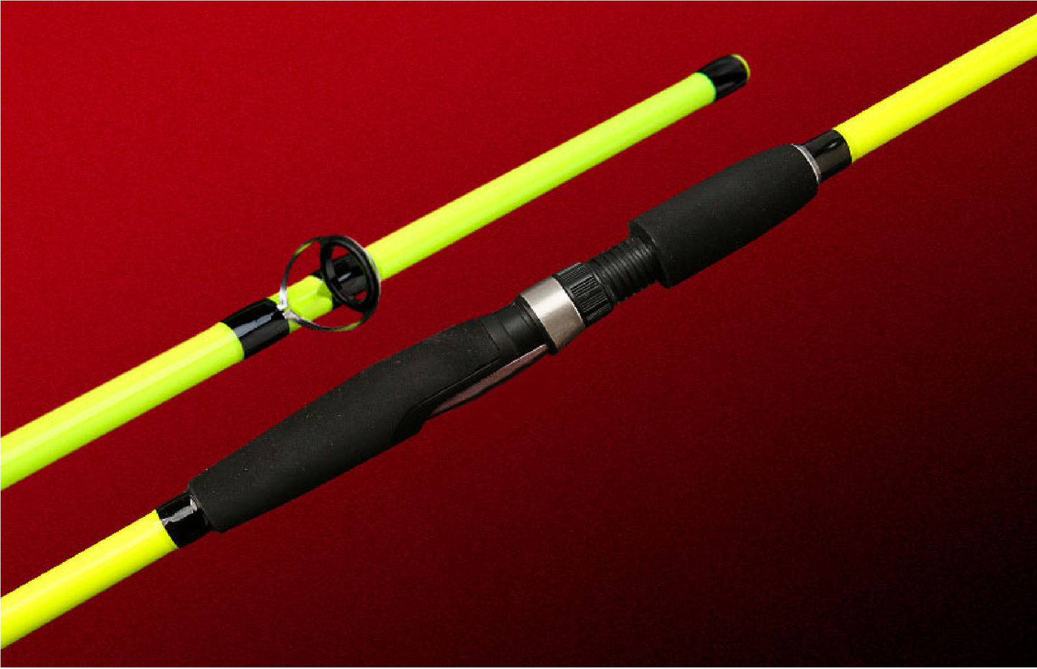 Caña pescar fibra carbono flexible amarilla 160 cm CÑS34