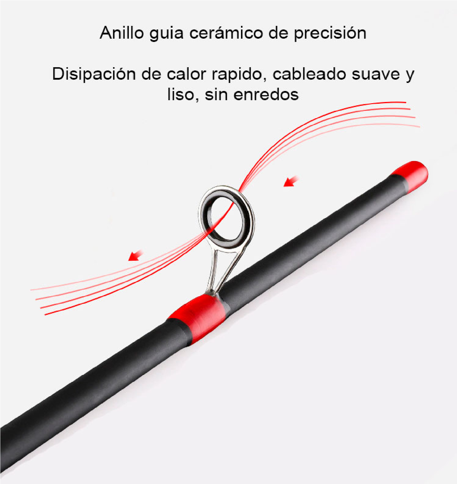 Caña pescar fibra vidrio roja 165 cm CÑS43