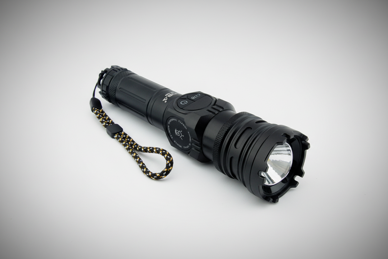 Linterna De 1 LED Y 1 LED COB, Baliza, Power Bank, Zoom Y 3 Lentes De Colores. Marca COBA