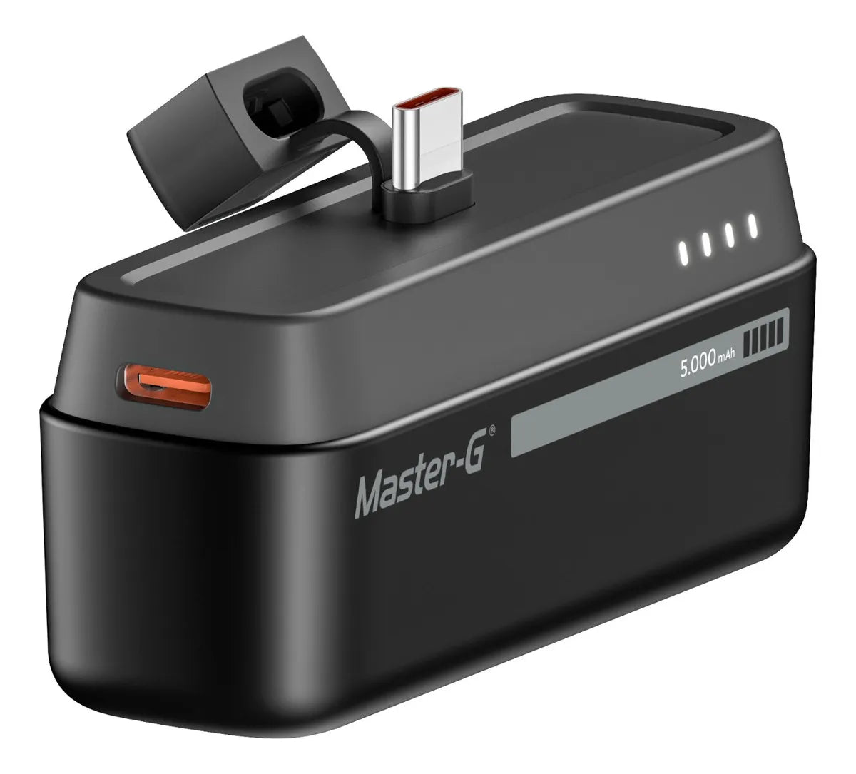 Batería Externa Cargador Base Portátil Pocket 5000 Mah Tipo USB C Negro Master-g