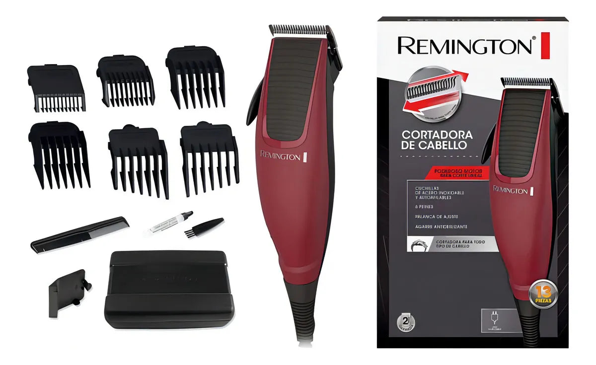 Máquina Cortadora Cabello Pelo Barba Afeitadora Remington Color Rojo