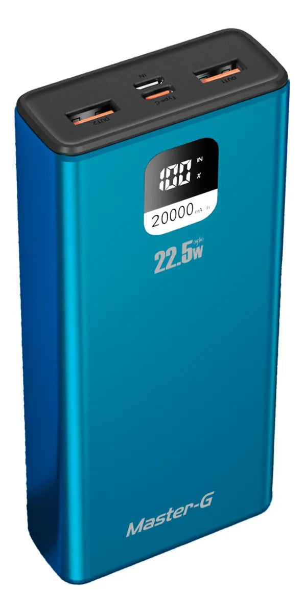 Batería Externa Power Bank 20000 Mah 22.5w Power Delivery Master-G Color Azul