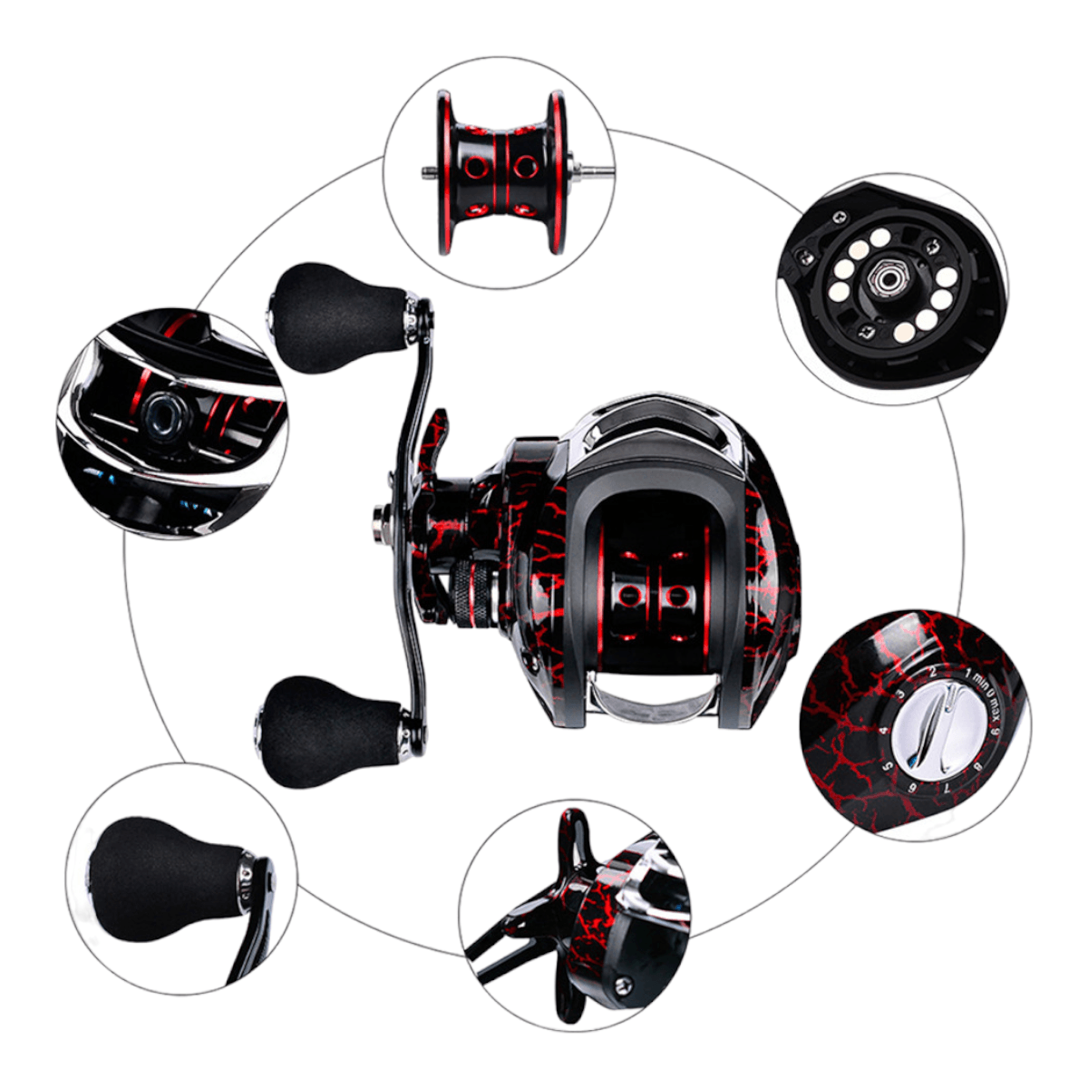 Carrete pesca manilla derecha 19+1BB 7 kg CRT27