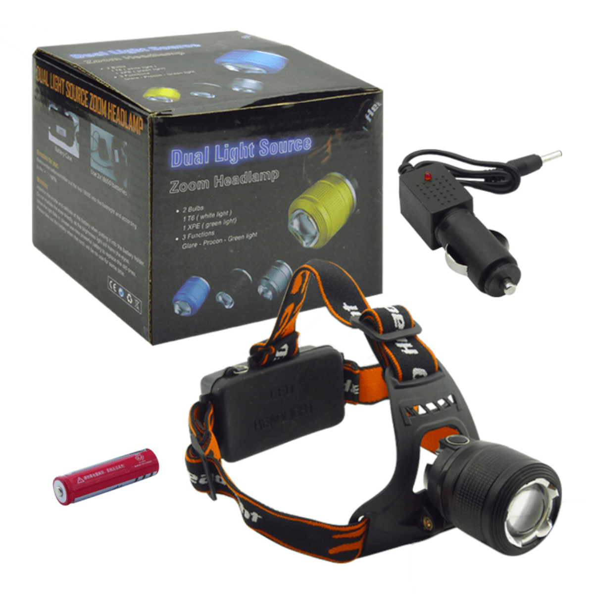 Linterna Minero 1 LED CREE, T6, Tactica  Zoom Recargable LTL33