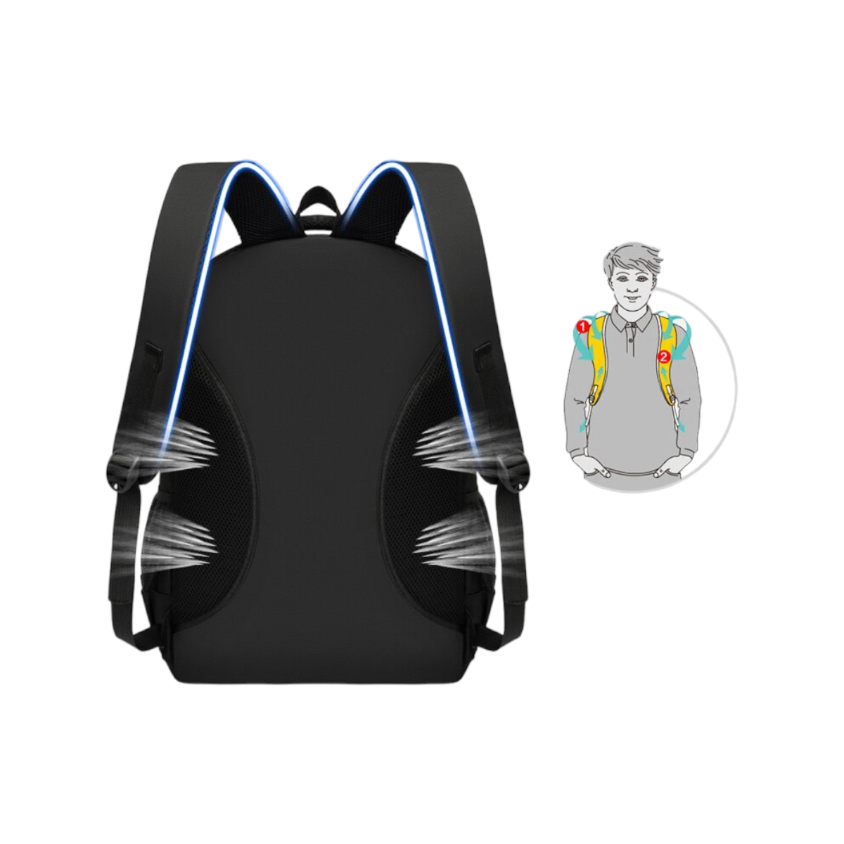 Mochila nailon gran capacidad ajustable M143