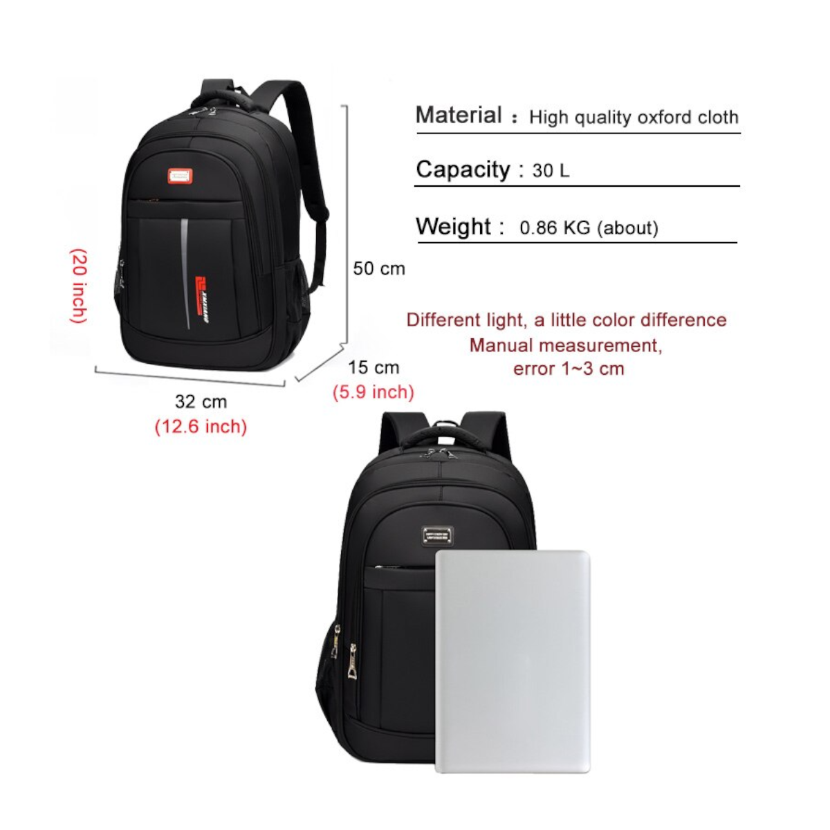 Mochila nailon gran capacidad ajustable M143