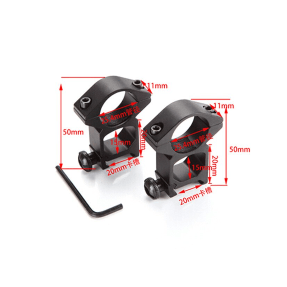 Montura riel doble adaptador 20mm MTR16