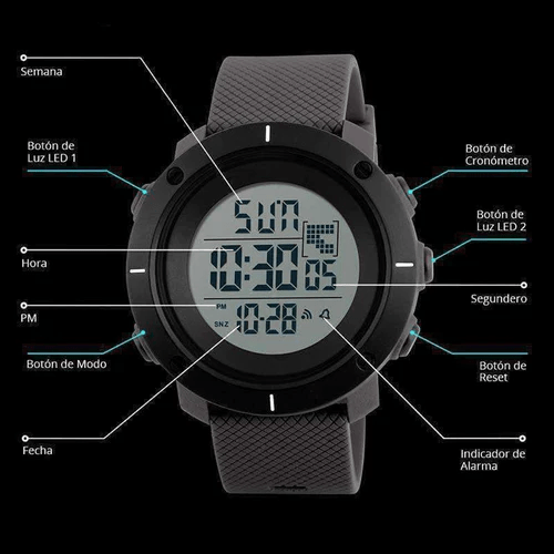 Reloj Digital Cronografo Resistente Agua RLJ1