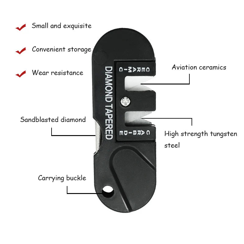 Afilador de cuchillos portátil  multifuncional camping HT12