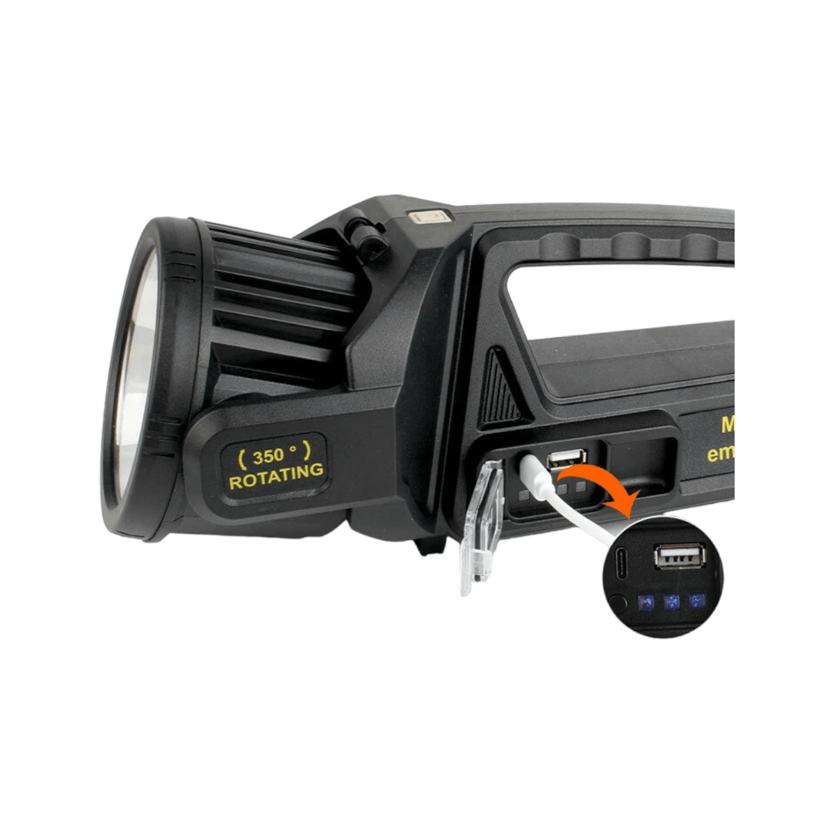 Linterna rotatoria 350° recargable usb LTL23