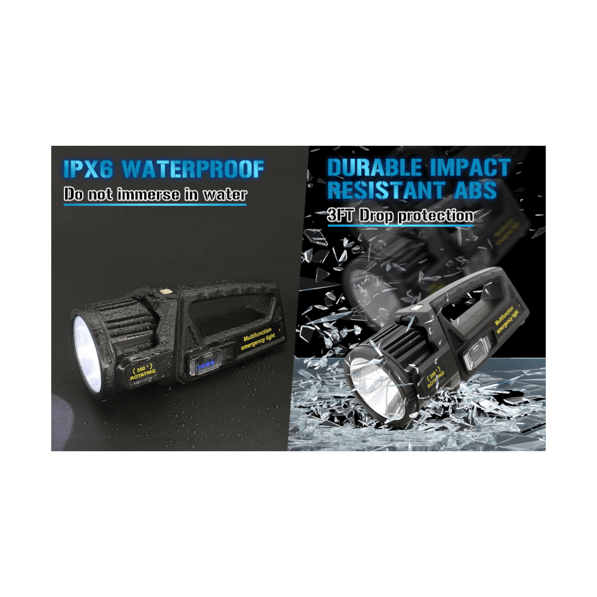 Linterna rotatoria 350° recargable usb LTL23