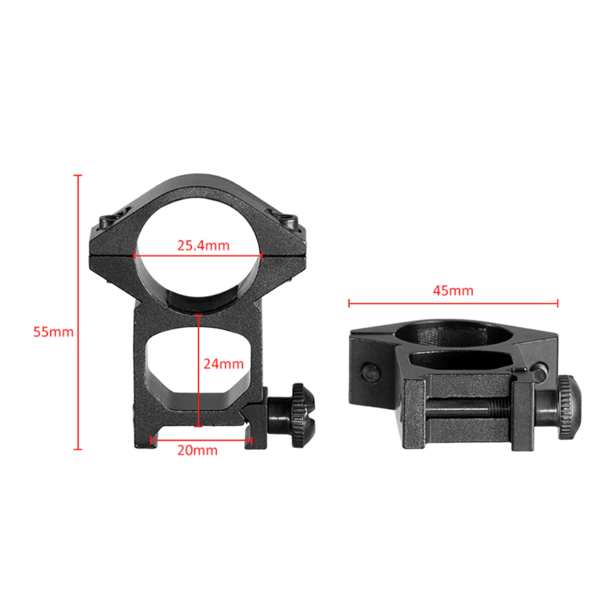 Montura riel doble adaptador 20mm MTR16