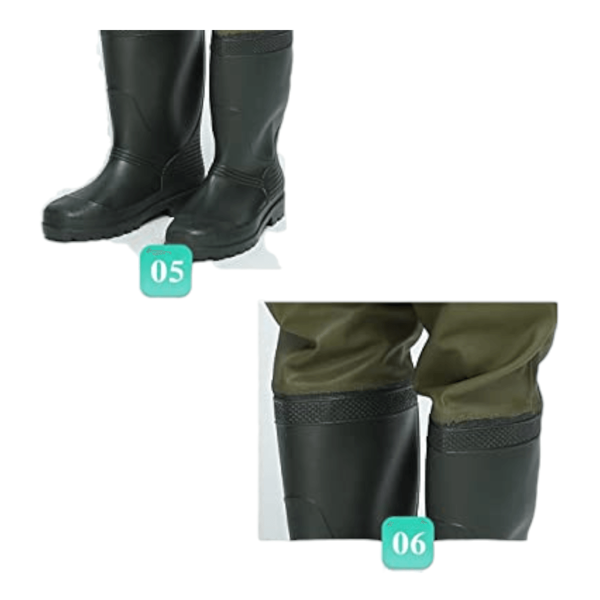 Wader Traje Pesca Pecho Ajustable Botas Altas WD5