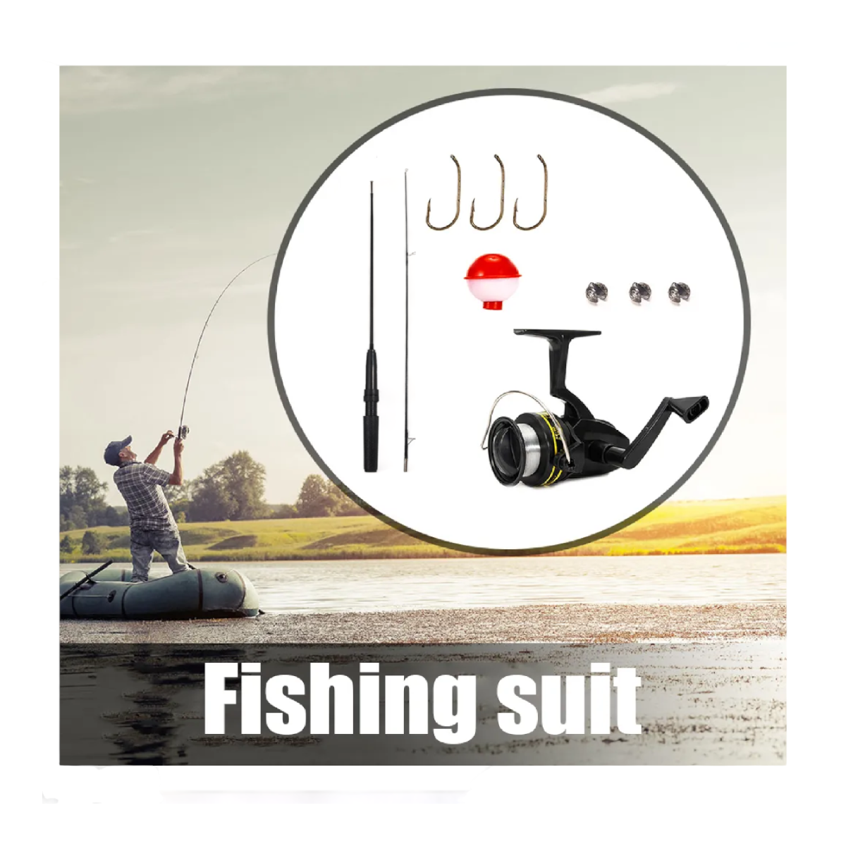 Kit accesorios pesca caña pescar 160 cm CÑS47