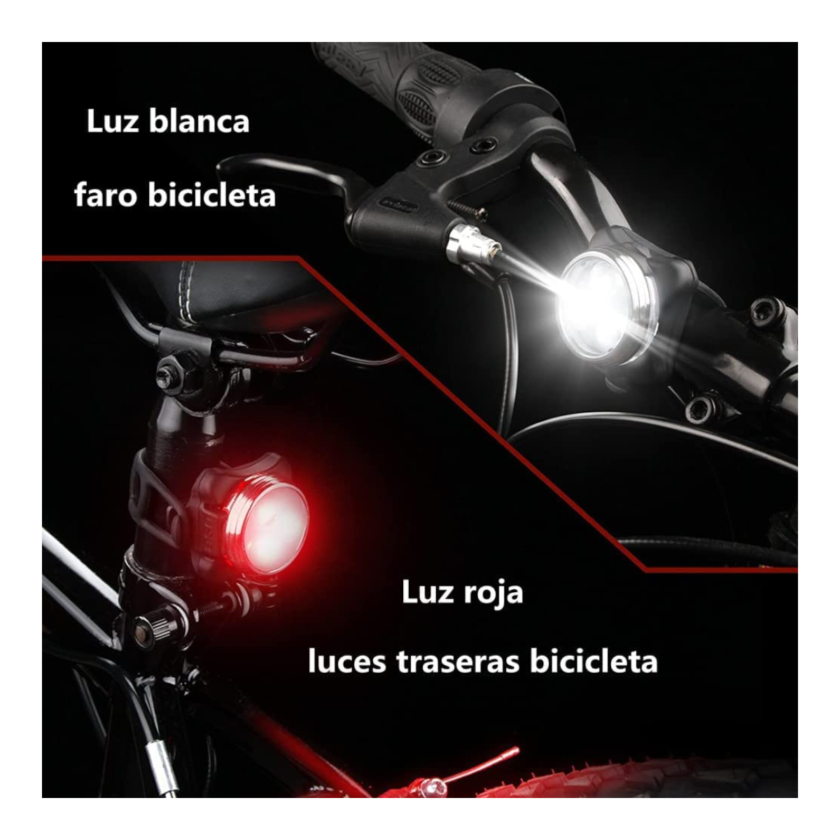 Luces delantera trasera bicicleta  recargables USB 650mah LCB45