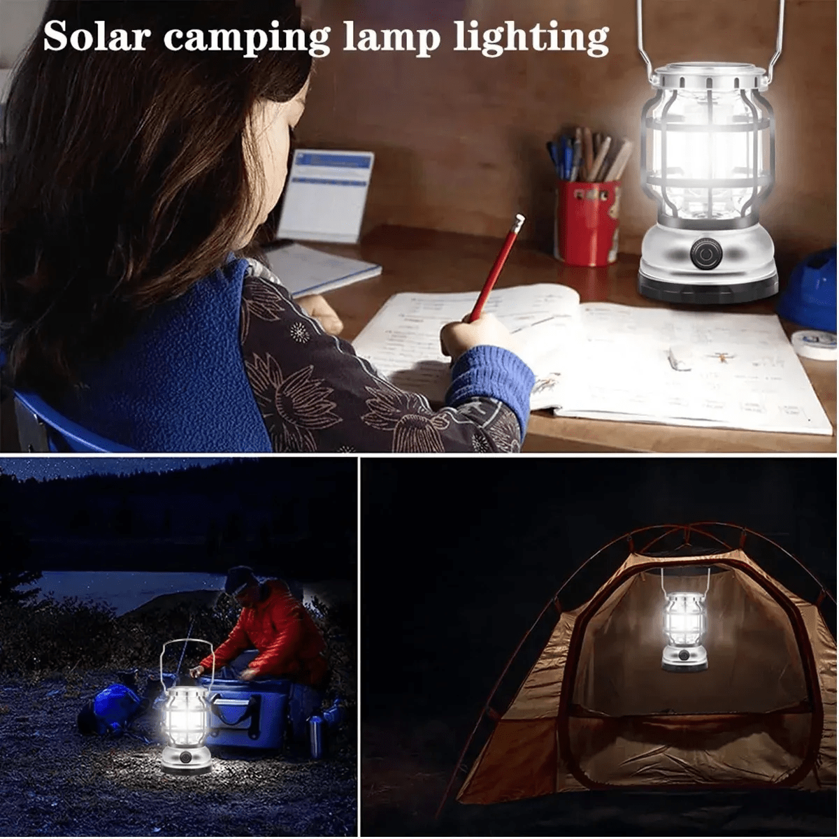 Lampara retro solar recargable camping outdoor LTL2