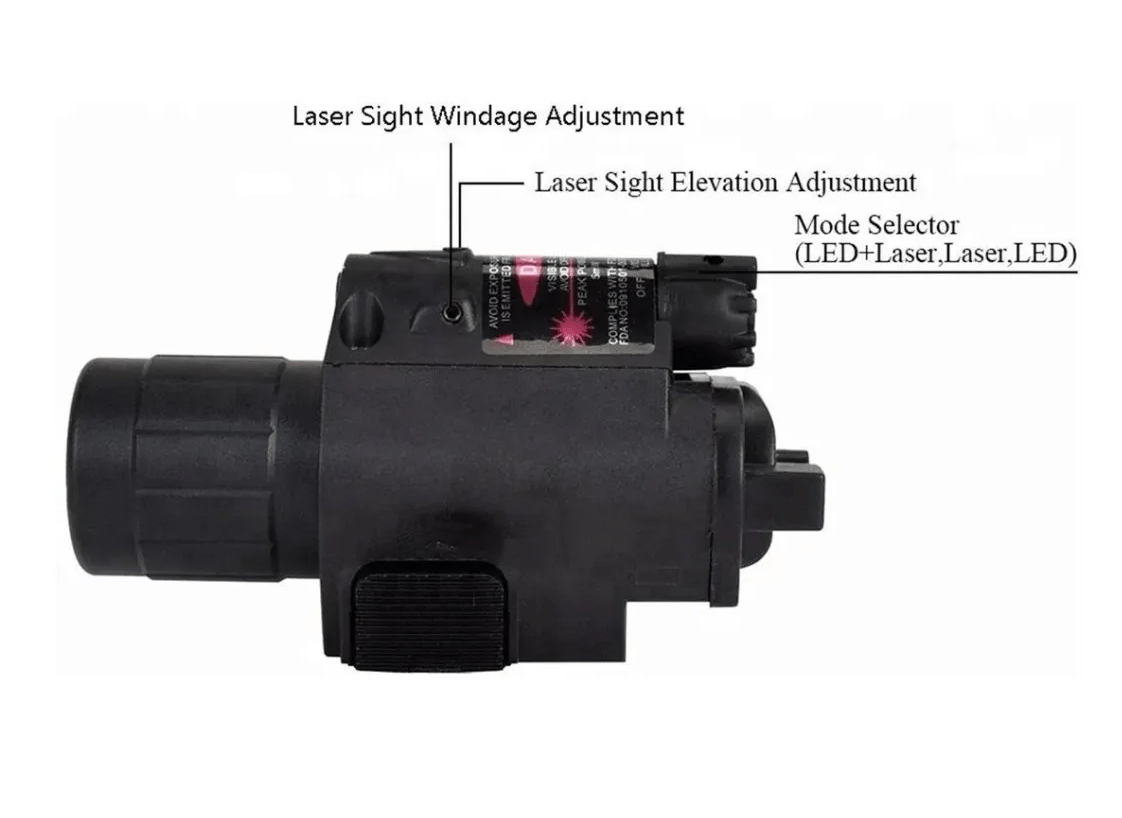 Linterna Led Con Laser Punto Rojo 20mm MLT3